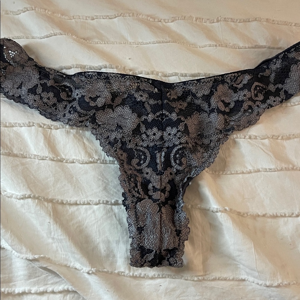 Free People black and gray lace panties, matching bra available
